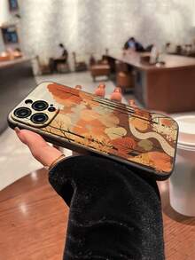 Funda de teléfono con borde recto perforado y pintura de colores, a prueba de caídas, compatible con múltiples modelos de teléfonos - Multicolor - Ver 4