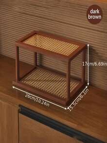 1pc Bamboo Multi-Tier Cup Holder - Easy To Assemble, Suitable For Kitchen And Dining Room Storage, Holds Mugs And Glasses - Natural Bamboo Finish, Space-Saving Home Decor And Countertop Organizer, Bamboo Kitchenware - Brown - View 14