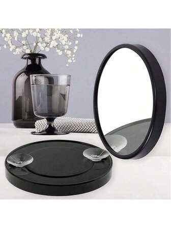 1pc Suction Cup Magnifying Glass 5x, 10x, 15x Beauty Tools Acne Squeeze, Pore Clip Acne Removal Blackhead Magnifying Glass, Magnifying Glass, Portable Round Hand Mirror, With 2 Suction Cups, For Wall Installation, For Makeup, Tweezers, Blackhead/Blemishes, As A Travel Magnifying Glass, Compact Mirror, For Eyebrow Plucking 3.5 Inches, Hd Convenient Makeup Mirror Suction Cup Adsorbing Bathroom Small Mirror