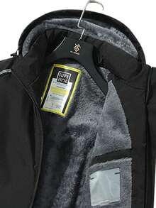 1 件男士冬季夹克，保暖内衬加厚连帽可拆卸运动服外套