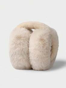 1个冬季保暖耳罩，仿兔毛材质，保暖内衬可折叠耳罩，防风可折叠耳套，冬季秋季配饰