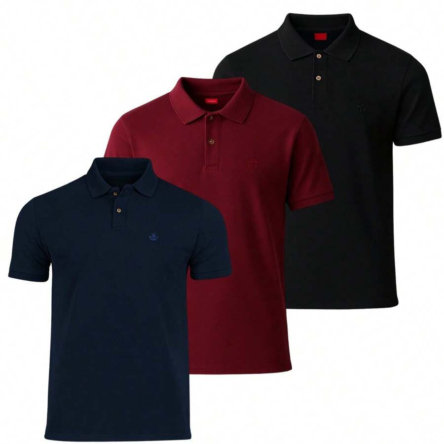 KIT 3 POLO COLLAR SHIRT COTTON PIQUET POLO T-SHIRT - Multicolor - View 1