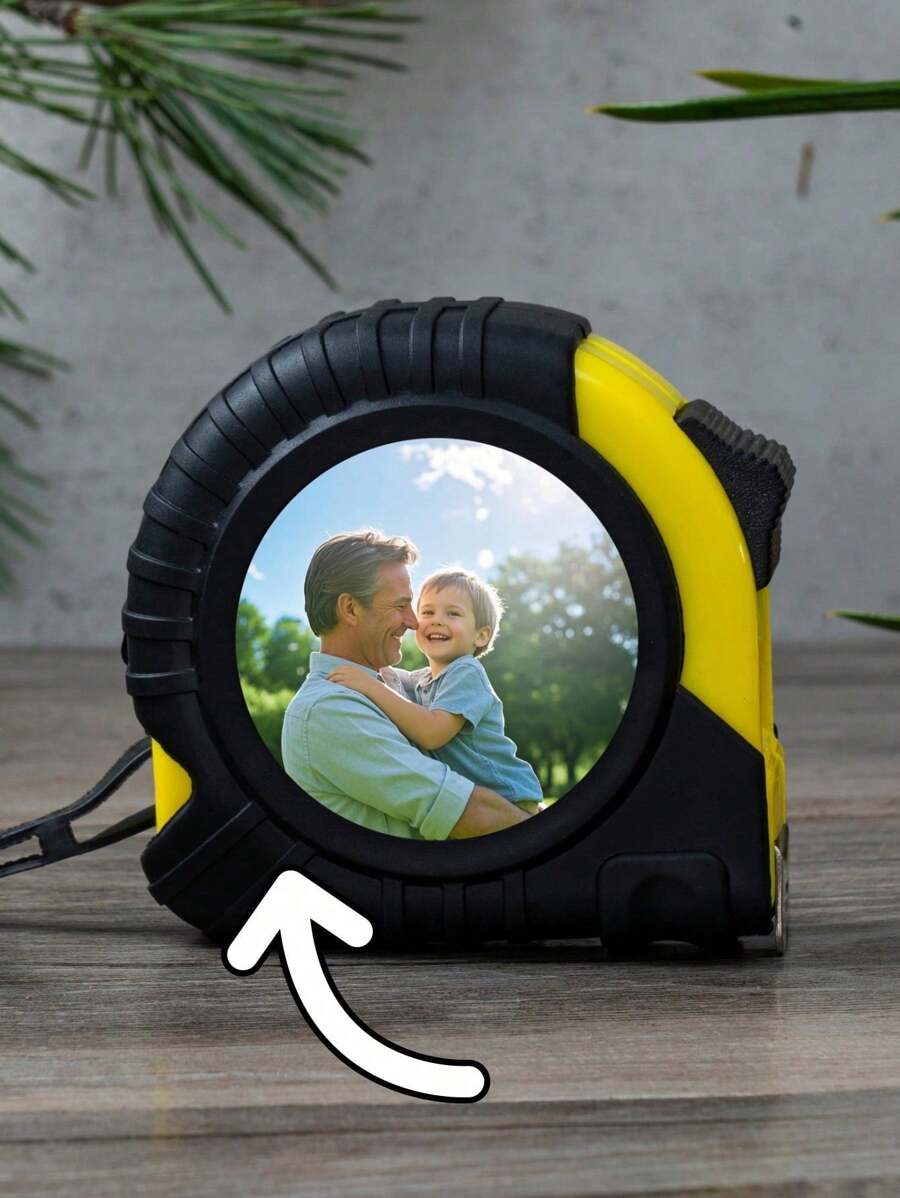 1pc Acrylic Customized Photo 5M Retractable Ruler, Meaningful Gift For Dad, Grandpa, Him, Husband, Personalized Photo Ruler - Five-meter Tape Measure Naked - View 1