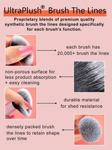 Real Techniques Instapop 腮红刷，可用于腮红、修容和高光，适用于散粉或粉饼，无动物实验，纯素，1支装，粉底刷，遮瑕刷，腮红刷，轮廓刷，修容刷，散粉刷，粉底刷，腮红刷 - 粉色 - 查看 5