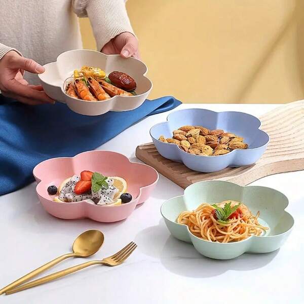 3 piezas Plato de frutas y flores de lujo, bandeja de cocina, plato de frutas y aperitivos para mesa de té de la sala de estar