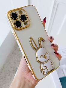 Süßer Cartoon Faltbarer Hasenohren Stoßabsorbierender TPU Faltbarer Ständer Handyhülle kompatibel mit iPhone 17/6/7/8/X/XS/XR/11/12/13/14/15/16, Galaxy S9/S10/S20/S21/S22/S23/S24/S25, A03/A04/A05/A06/A12/A13/A14/A15/A16/A21S/A22/A23/A24/A25/A31/A32/A33/A34/A35/A50/A51/A52/A53/A54/A55/A71, Note8/9 - Weiss - Übersicht 4