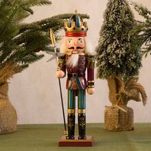 1pc, 30cm Christmas Nutcracker Figurine, Christmas Decor, Wooden Soldier Desktop Ornament, Nutcracker Decoration, Christmas Home Decor, Christmas Party Supplies, Wooden Christmas Tree Hanging Ornament, For Christmas Scene Decoration, Home Decor, Mall Decor, Outdoor Decor, Christmas Gift Set Christmas Decorations Room Decor Winter Christmas Decorations Home Christmas Gifts Christmas Decor - Multicolor - View 17