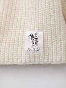 女婴荷叶边领贴花休闲长袖套头毛衣 - 白色 - 查看 6