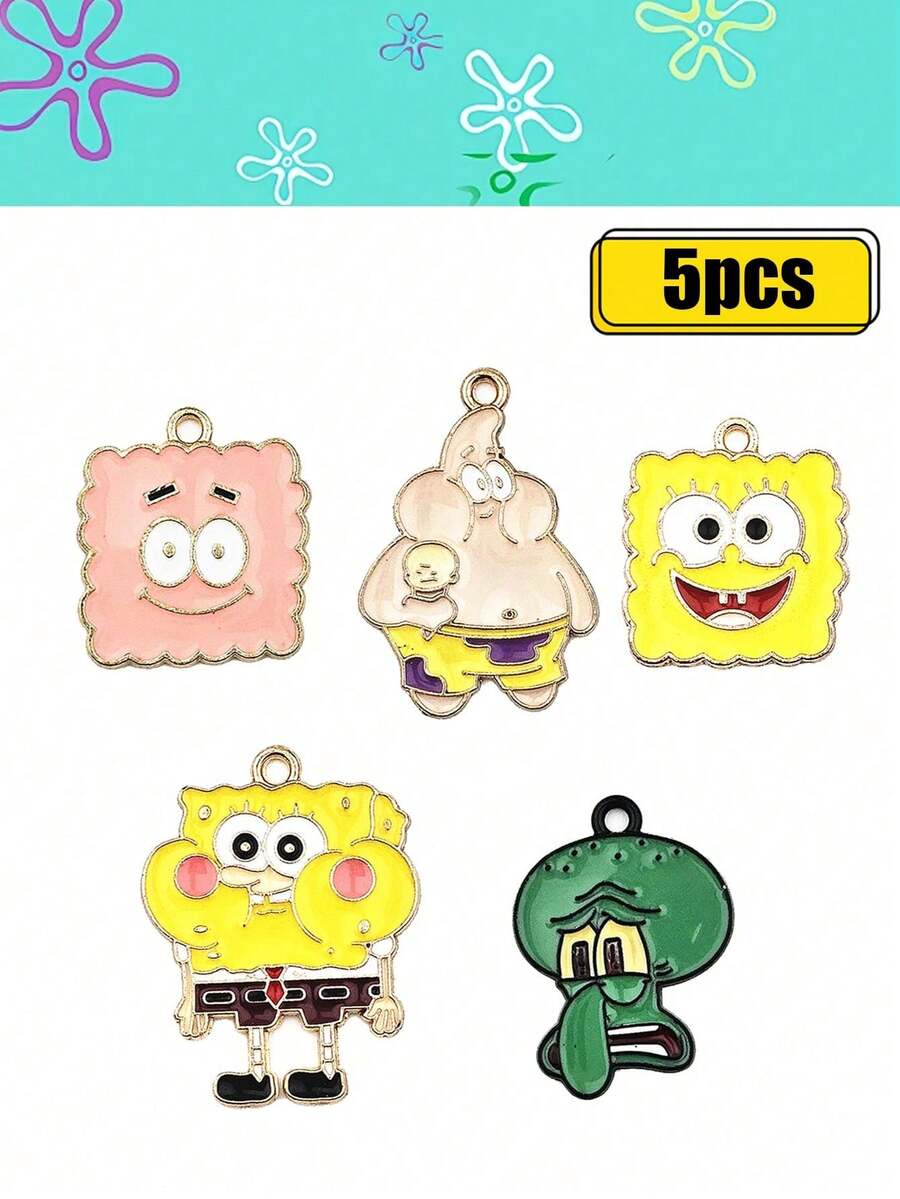 SPONGEBOB Hamburger Pineapple, Rainbow SpongeBob SquarePants, Patrick Star, DIY Alloy Jewelry Accessories, Cartoon Earrings, Cartoon Rainbow Keychain Gifts, Wallets, Schoolbags, Backpacks, Crossbody Bags, Bracelets, Luggage, Halloween And Christmas Gifts, Keychains, Pendants