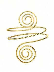 Golden Spiral Pattern Bangle Armlet Arm Jewelry Metallic Arm Cuff Arm Bracelet Arm Bangle For Women's Daily Wear - Vàng - Xem 2