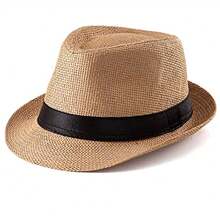 Unisex Handmade Simple Straw Panama Hat Summer Beach Sun Short Brim Breathable Fedora Trilby Cuban Cap For Beach, Casual Gatherings, And Travel - 米色 - 查看 5
