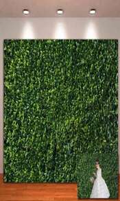 HQM 3x5FT Nature Spring 3D Green Leaves Theme Photo Background Wedding Birthday Party Newborn Baby Shower Photography Backdrops Zoo Decor Shoot Props Bannner