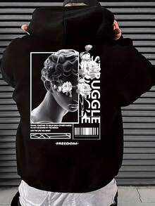 Sudadera con Capucha Delgada Nueva Primavera y Otoño Sudadera Impresa - Negro - Ver 1