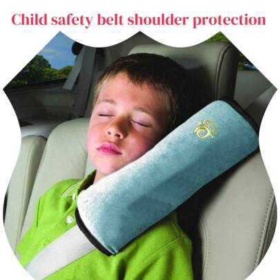  1 pieza Funda para cinturón de seguridad del coche, protector de hombro, fijador de ajuste del cinturón de seguridad para niños, protector de hombro de peluche extendido