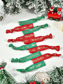10/20 pièces - Bracelets de fête de Noël, bracelets rouges et verts Joyeux Noël, pour fournitures de fête d'anniversaire de bébé de Noël