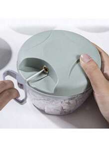 Picadora de alimentos manual de 900ml - Picador de acero inoxidable de 5 cuchillas para cebollas, chiles y jengibre | Triturador de verduras y ajo con base antideslizante | Accesorio esencial para hacer salsa y preparar comidas