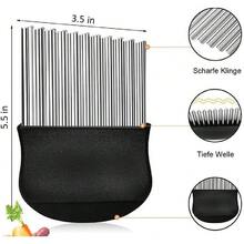 1PCS  Large Crinkle Cutter, French Fry Slicer, Potato Knife, Fruit And Vegetable Wavy Chopper, Cutting Tools, Kitchen Tools - Random Color - View 2