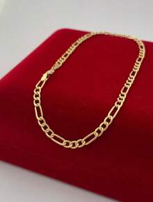 Men's Bracelet 2mm 3x1 Bracelet 18k Gold Plated - Gold - View 3