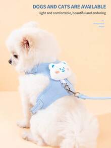 Pet Cat Dog Harness Leash Set, Small Cat Dog Leash Rope, Outdoor Cat Dog Traction Rope, Comfortable & Breathable - Multicolor - View 5