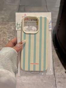 1 件白色背景带绿色条纹简约图案全覆盖 TPU 防震手机壳，适用于 Apple 16、15、14、13、12、11 Pro Max 和系列 - 彩色 - 查看 3