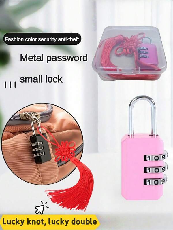 1/2 pezzi Mini lucchetti in lega di zinco alla moda con 3 cifre - Lucchetto senza chiave leggero per palestra/borsa yoga/valigia di lusso | Design anti-sbirciare con codice di ripristino e anti-polvere per armadietti da festival musicali/viaggi/feste | Accessori di sicurezza portatili per donne (oro rosa/champagne)