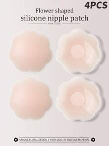 Cubrepezones de silicona, pétalos de silicona finos, invisibles y transpirables para el pecho de mujeres, pastillas antideslizantes para vestidos sin espalda y sin tirantes