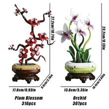 Bộ đồ chơi xếp hình MOC chủ đề cây cối - Hoa mai/Hoa cúc/Hoa lan/Cây trúc may mắn, bộ xếp hình hoa dành cho người lớn, bộ đồ trang trí nhà cửa tự làm thủ công - Quà tặng sinh nhật/Giáng sinh/Halloween/Ngày lễ tình nhân/Ngày của Mẹ - Nhiều màu - Xem 11