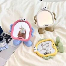 1pc Cute Cartoon Footprint Design Tabletop Makeup Mirror, Suitable For Bedroom, Dorm, Vanity, High Definition Makeup Mirror, Student Gift