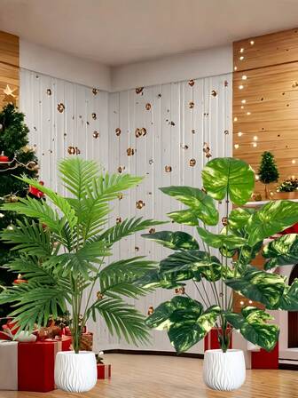 1 Large Artificial Tropical Green Plant, Very Suitable For Home, Garden, Hotel, Courtyard, Cafe, Office, Birthday Party Decoration And Wedding, Holiday Decoration, Suitable For Decoration Plants Of , Thanksgiving, Teacher's Day, Mother's Day, Easter, Excluding Containers, Valentine's Day, Gift Gifts Graduation Home Decor Christmas Decorations Room Decor Christmas