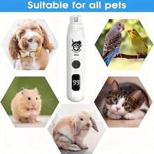 QuietPet USB Rechargeable Pet Nail Grinder With Diamond Bit - Low Vibration, Durable Plastic, Cordless Dog And Cat Paw Care Tool, Suitable For All Breeds