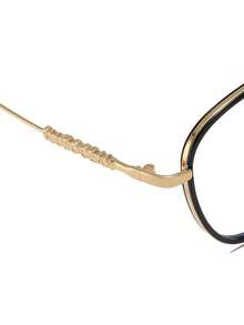 LINFEMAND Ultra-Light Round Metal Decor Fashion Non-Prescription Glasses For Women, Unique Metal Leg High-End Eyewear Accessory, Holiday Gift - Clear - View 8