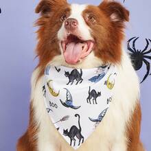1pc Halloween Funny Pet Bandana Dog Scarf, New Cartoon Print Dog Puppy Triangular Scarf Pet Supplies, Machine Washable