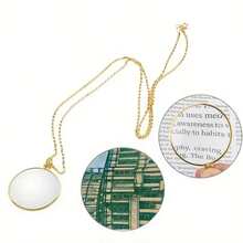 1/2Pcs Metal Magnifying Glass,Sweater Chain Jewelry Magnifying Glass,Neck Magnifying Glass Magnifying Glass Pendant 10x Magnifying Effect Fashionable Magnifying Glass Mother's Day Gift For Enlarged Fonts