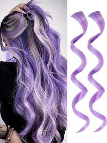 20inch Kids' Colored Curly Hair Extensions, One-Piece Seamless Invisible Clip-In Hair Extension For Adorable And Sweet Look - Multicolor - View 18