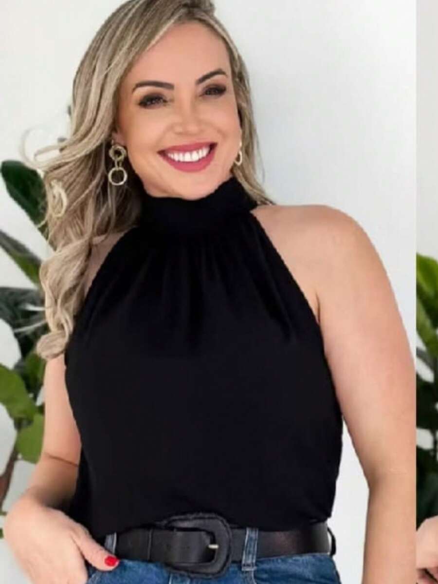 STYLISH WOMEN'S HIGH NECK TIE-UP BLOUSES - Black - View 1