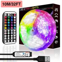 NBBUFF NBBUFF RGB LED Strip Light, With 44key Remote Control, Can Adjust Color And Brightness, The Length Can Be Cut, Very Easy To Install, LED Lights Suitable For Home Interior Decoration, Festival Atmosphere Light, Party Atmosphere Light, Fun Light Wall Decor Halloween Decor Gift