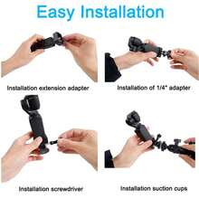 适用于 Osmo Pocket 3 的吸盘安装支架套件，带 Osmo Pocket 3 相机扩展适配器配件的汽车挡风玻璃仪表盘支架 - 均碼 - 查看 6