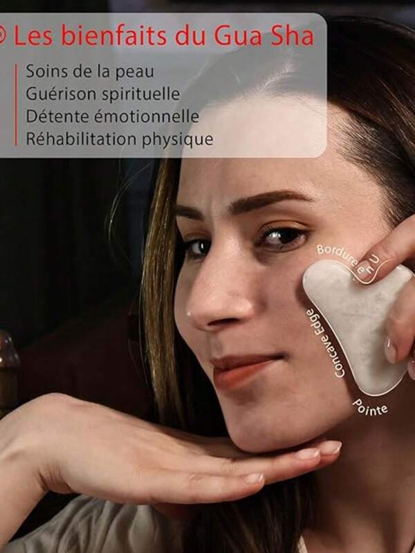Tabla de masaje facial Gua Sha, herramienta de masaje de Body completo, masaje de belleza con forma de corazón de resina