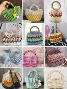 1/2pcs Premium T-Shirt Yarn - 200g/Pc High Elastic Cord Yarn, Soft & Stretchy Polyester Yarn For Vibrant Crochet Projects, Ideal For Home Decor DIY Crafts Like DIY Weaving, Crochet Projects, Handmade Weaving Bags, Baskets, Blankets, Mats, Shoes, Slippers, Cushions, And Dolls, Multicolor Yarn, Polyester Yarn, Acrylic Yarn, Knitting Accessories,