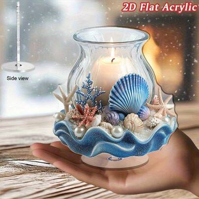 1/3/5/8pcs Crystal Shell Rotating Ornament, Multifunctional Acrylic Plaque, Home/Dorm/Office Desktop Decor, Autumn/Winter Christmas Party Gift