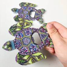 A Turtle-Shaped Vintage Fosseasia Geometrically Symmetrical Pattern Embossed With Gold Foil And Double-Use Refrigerator Magnet. It Can Be Used As A Bottle Opener And Is Suitable For Home Decoration, Daily Use And As A Holiday Gift.