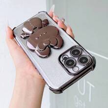 四角闪片手机壳，带旋转支架、水晶腕带和渐变闪片插卡，可拆卸二合一防震防水防刮保护套，适用于 6/7/8/X/XS/XR/11/12/13/14/15/16/16e、Galaxy S22/23/24/25/S24 FE/S25 EDGE、A04/05/06/A07/A14/A15/A16/A17/A24/A25/A34、Redmi Note 9/10/11/12/13、Redmi 9/10/12/13C 14C、OPPO、MOTO、荣耀 X、HW、Realme C53 C55 C61 C63 C75 等机型。 - 黑色 - 查看 4