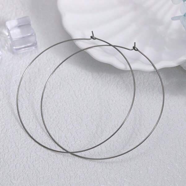 1 Par de Brincos Argola Grandes Personalizados Minimalistas, Adequados para Uso Diário