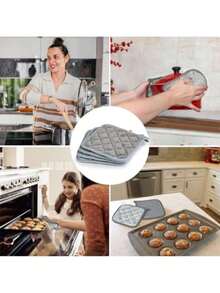 1件套厨房棉质隔热垫，方形隔热垫，7英寸毛巾布隔热垫带支架，棉质隔热垫，适用于小型锅具，适合烤箱烹饪和烘焙 - 彩色 - 查看 9