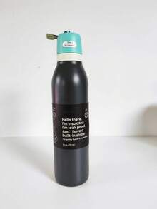Owalaa Black Water Bottle 24oz,710ml,With Straw,Suitable For Carrying Out,Heat Preservation Time More Than 24 Hours,Cold And Hot Water Can Be Insulated,Can Make Coffee,Frozen Drinks,Suitable For Camping,Work,Indoor And Outdoor Use - màu đen - Xem 1