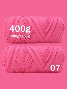 1/2pcs Premium T-Shirt Yarn - 200g/Pc High Elastic Cord Yarn, Soft & Stretchy Polyester Yarn For Vibrant Crochet Projects, Ideal For Home Decor DIY Crafts Like DIY Weaving, Crochet Projects, Handmade Weaving Bags, Baskets, Blankets, Mats, Shoes, Slippers, Cushions, And Dolls, Multicolor Yarn, Polyester Yarn, Acrylic Yarn, Knitting Accessories,