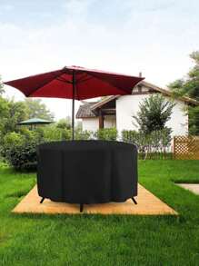 1pc Round Furniture Cover, Table & Chair Protective Cover, Wholesale Garden Furniture Round Table Dust Cover