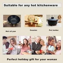 1 Set Of 3 Wooden Heat-Resistant Cup Coasters With Base, Creative Artwork For Dining Table, Decorations For Christmas, Housewarming, Wedding Or Religious Festivals - Multicolor - View 8