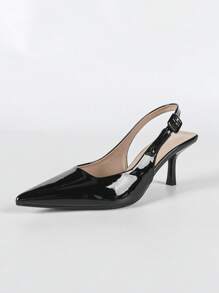 Pointed Toe High Heel Sandals For Women, New Autumn Fashion Versatile Delicate Stiletto Ankle Strap Elegant Pumps,Kitten Heels,Elegant,Mule - Graphite Black - View 7