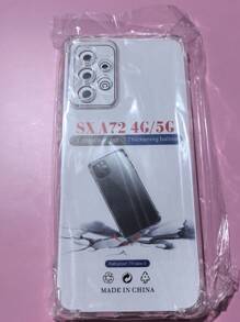 1pc Transparent Four-Corner Anti-Drop Case, Compatible With Samsung Series, Samsung Phone Transparent Four-Corner Anti-Drop Case, Phone Case, Protective Cover, Phone Shell, Phone Sleeve, Anti-Drop Phone Case, Transparent Phone Case, Minimalist Phone Case, Solid Color Phone Case, Transparent Phone Case, TPU Phone Case Anti-Drop (Military-Grade Anti-Drop)